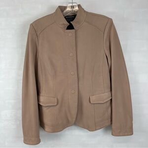 Giorgio Armani‎ Tan Leather Jacket Made in Italy Size 42 (US 6)
